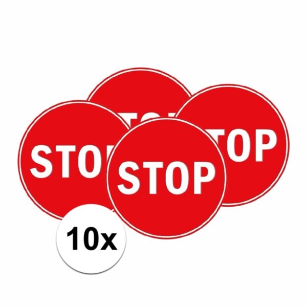 10x Stopbord stickers 15 cm