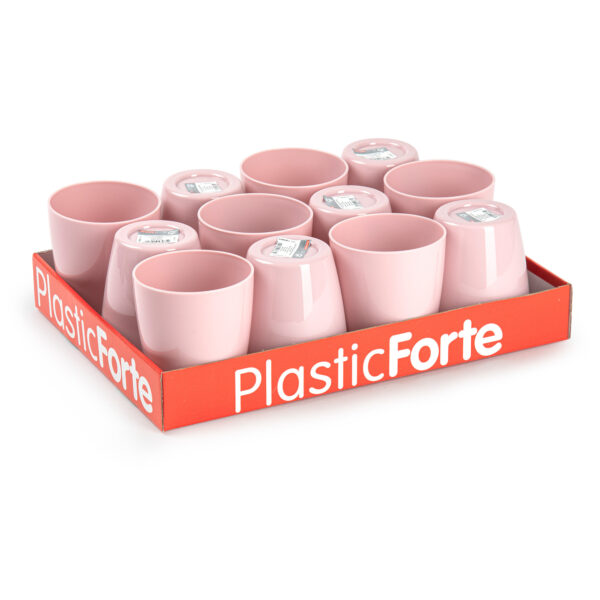 12x Kunststof drinkglazen oud roze 400 ml