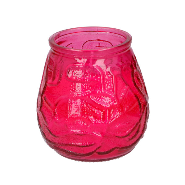 1x Citronella lowboy tafelkaarsen 10 cm rood glas