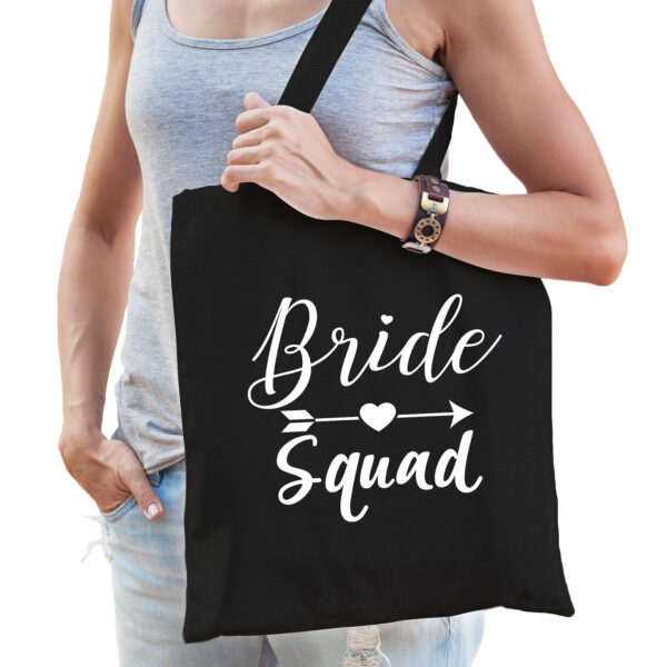 1x Vrijgezellenfeest Bride Squad tasje zwart/ goodiebag dames