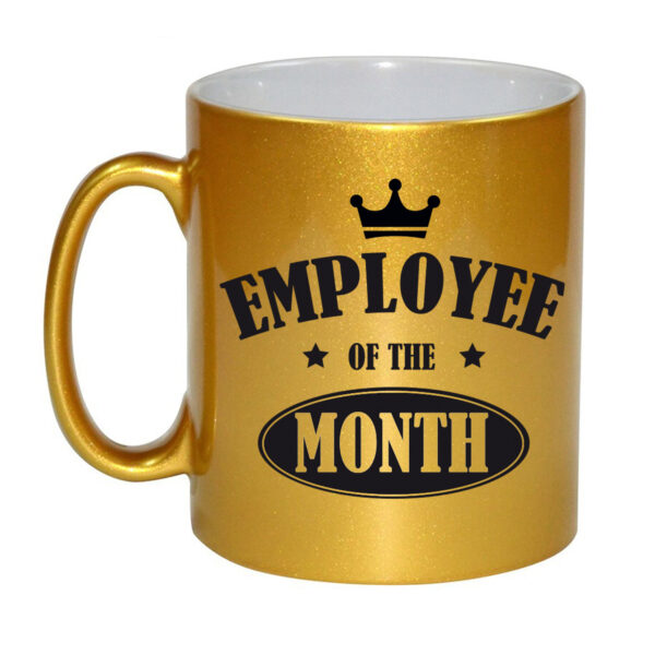 1x stuks collega cadeau mok / beker goud employee of the month