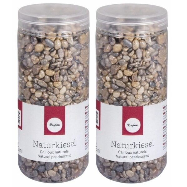 2x Gekleurde decoratie steentjes kiezel 475 ml