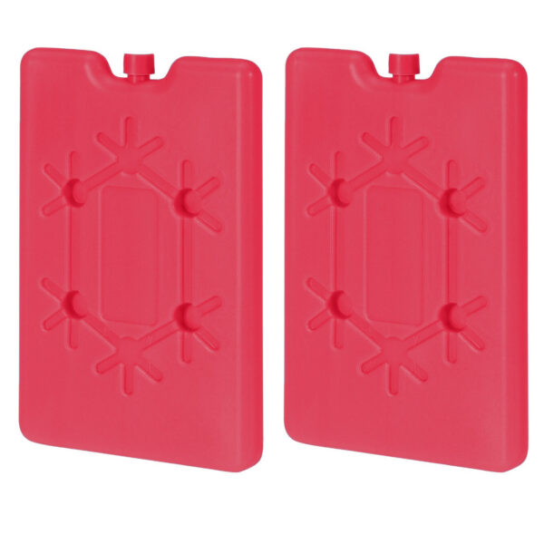 2x stuks Koelelementen 400 ml 10 x 16 cm rood