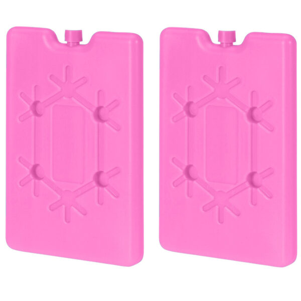 2x stuks Koelelementen 400 ml 10 x 16 cm roze