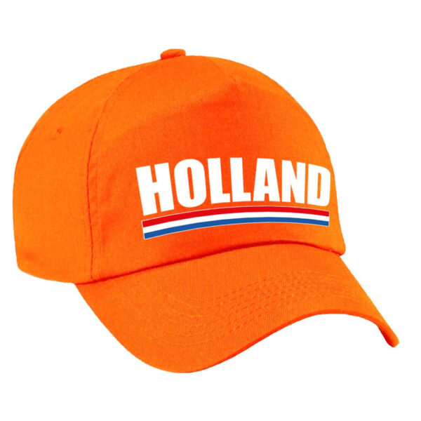 2x stuks holland supporter pet / cap Nederland oranje kinderen