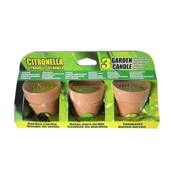 3x stuks anti muggen Citronella kaars in pot