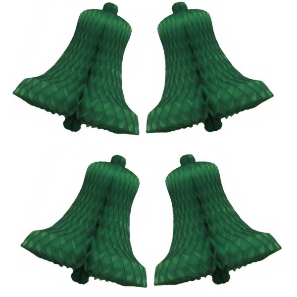 8x Decoratie kerstklok groen 36 cm