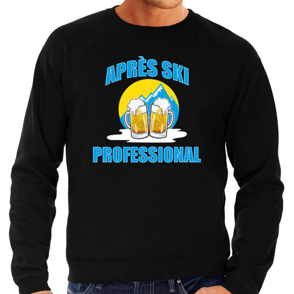 Apres-ski professional sweater / trui Wintersport zwart voor heren