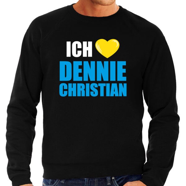 Apres-ski sweater / trui Wintersport Ich liebe Dennie Christian zwart voor heren