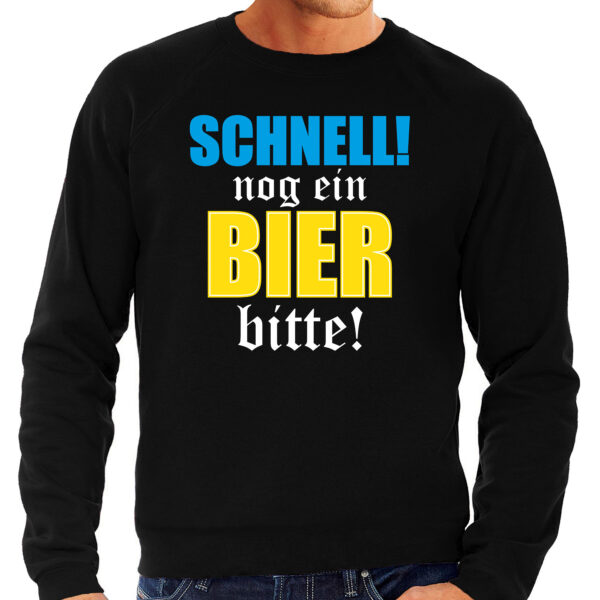 Apres-ski sweater / trui Wintersport nog ein bier bitte! zwart voor heren