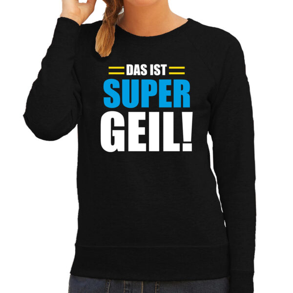 Apres ski trui Das ist supergeil zwart dames - Wintersport sweater - Foute apres ski outfit