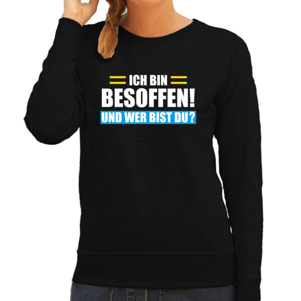 Apres ski trui Ich bin besoffen zwart dames - Wintersport sweater - Foute apres ski outfit