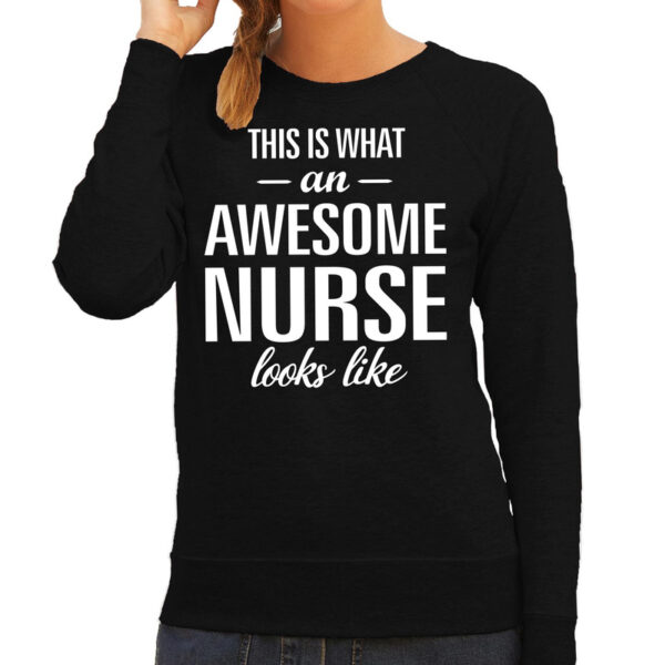 Awesome nurse / zuster cadeau sweater / trui zwart voor dames