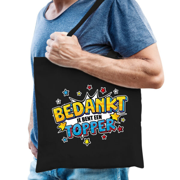 Bedankt topper katoenen tas zwart voor heren