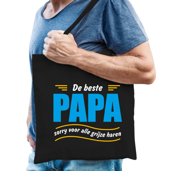 Beste papa cadeau tas zwart voor heren