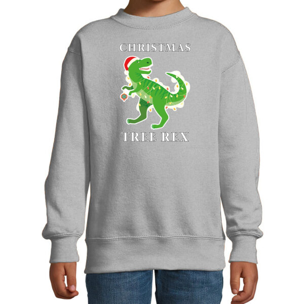 Christmas tree rex Kerstsweater / outfit grijs voor kinderen