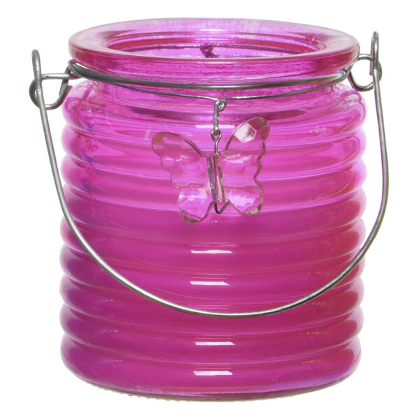 Citronella anti muggen kaarsen windlicht roze 20 branduren