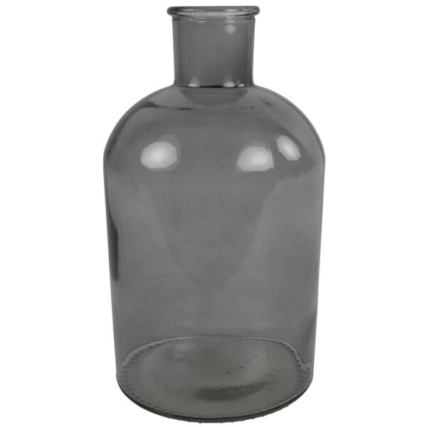 Countryfield Vaas - grijs/transparant - glas - Apotheker fles vorm - D17 x H31 cm