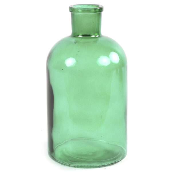 Countryfield Vaas - mintgroen - glas - apotheker fles vorm - D14 x H27 cm