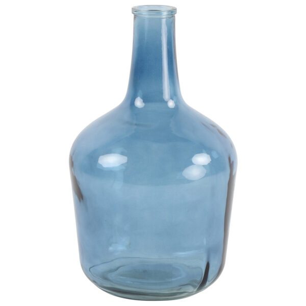 Countryfield Vaas - transparant zeeblauw - glas - XL fles vorm - D25 x H42 cm