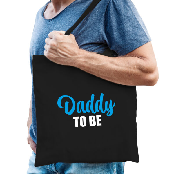 Daddy to be cadeau katoenen tas zwart voor heren - Cadeau aanstaande papa