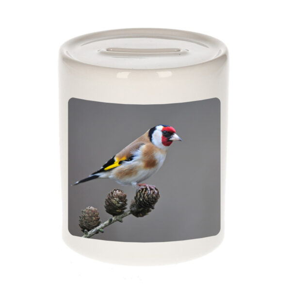 Dieren foto spaarpot putter vogel 9 cm - vogels spaarpotten jongens en meisjes