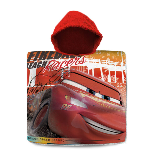 Disney Cars badcape/poncho met rode capuchon voor kinderen