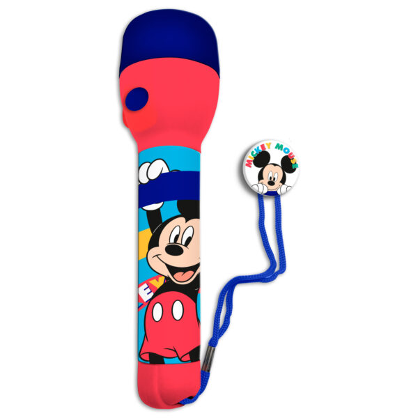 Disney Mickey Mouse kinder zaklamp/leeslamp - rood/blauw - kunststof - 16 x 4 cm