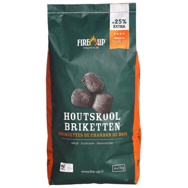 Fire-up houtskool briketten 5 kilo