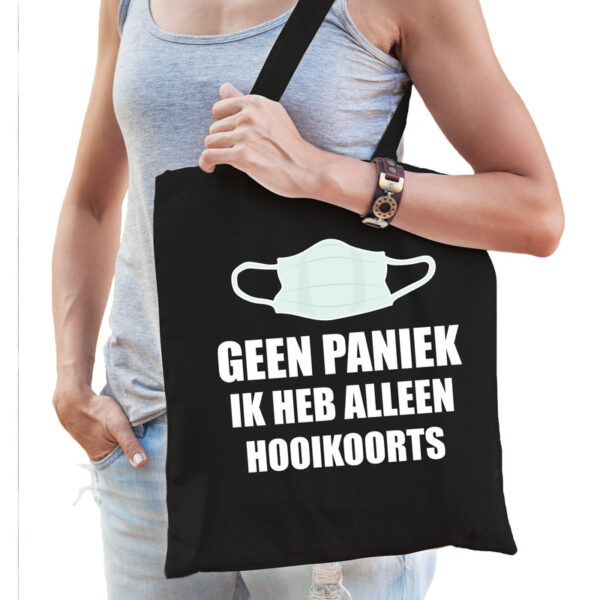 Geen paniek ik heb alleen hooikoorts tas zwart voor dames