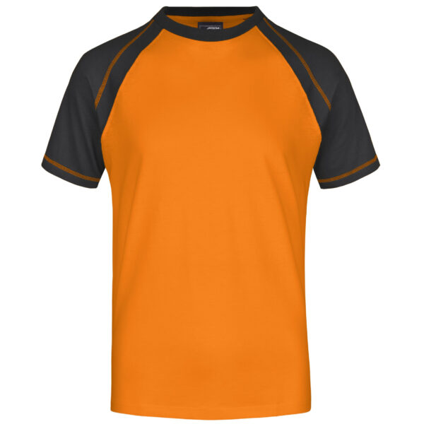 Heren t-shirt oranje/zwart