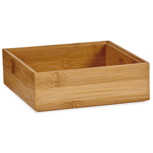 Kast/lade/make-up sorteer organizer bamboe hout bakje 15 x 15 x 5 cm