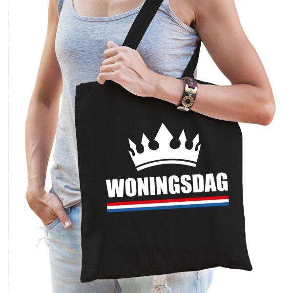 Katoenen tas / shopper zwart Woningsdag dames