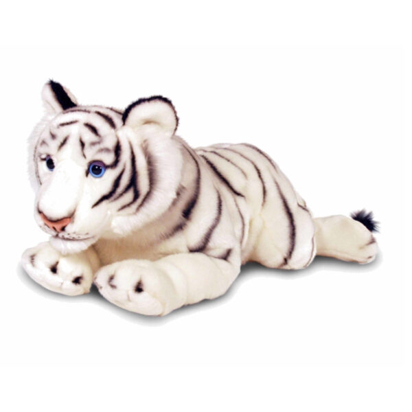 Keel Toys pluche witte tijger knuffel 100 cm