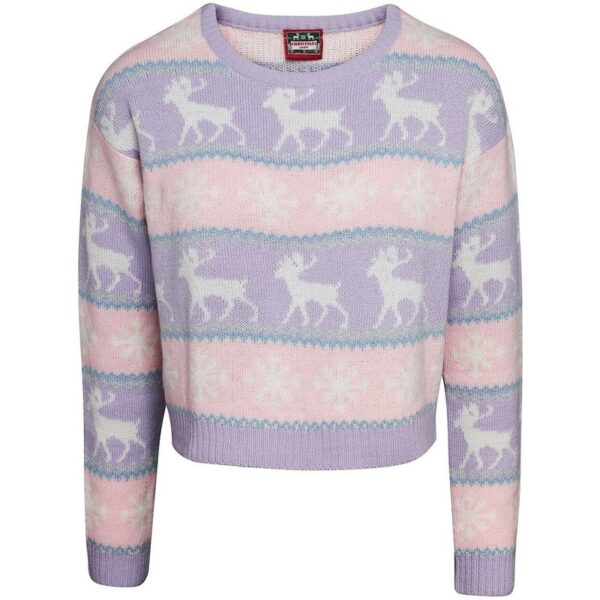 Kersttrui/kersttop - cropped - dames - pastel kleur - Noorse print