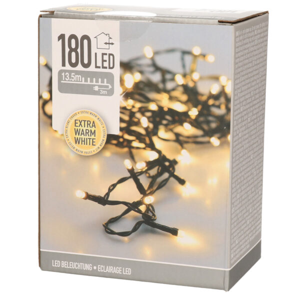 Kerstverlichting extra warm wit buiten 180 lampjes