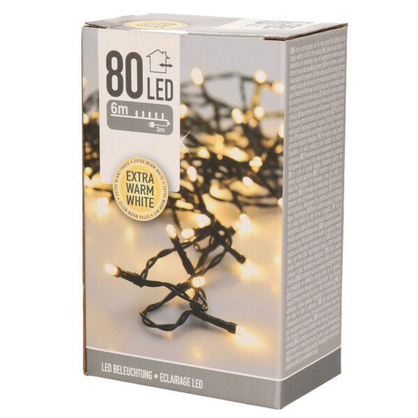 Kerstverlichting extra warm wit buiten 80 lampjes