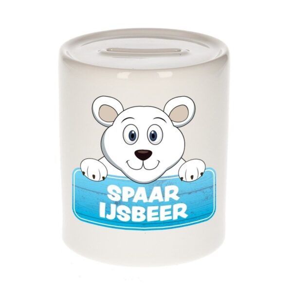 Kinder spaarpot met ijsberen print 9 cm