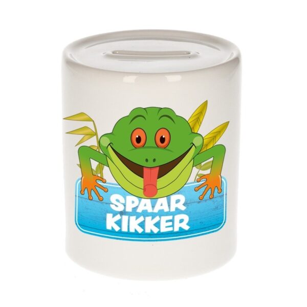 Kinder spaarpot met kikker print 9 cm