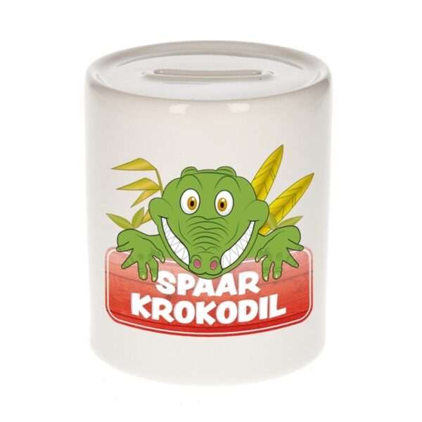 Kinder spaarpot met krokodillen print 9 cm