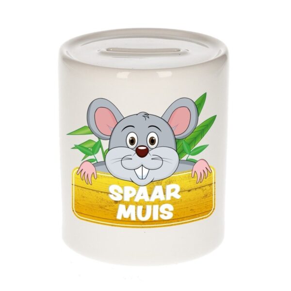 Kinder spaarpot met muis print 9 cm