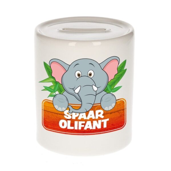 Kinder spaarpot met olifanten print 9 cm