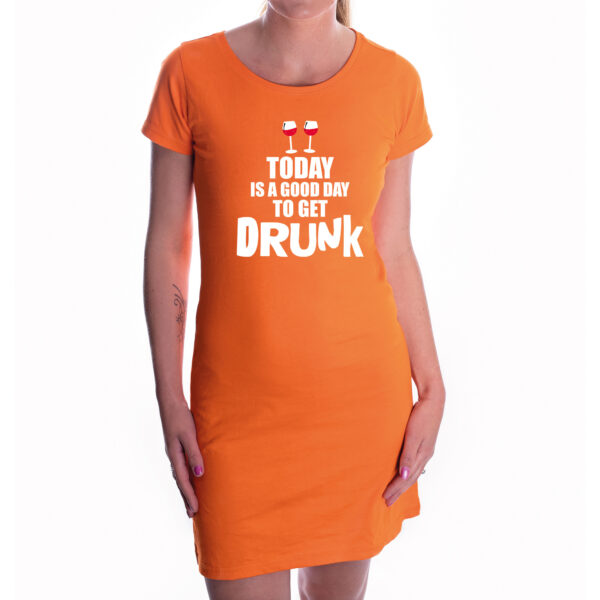 Koningsdag jurkje good day to get drunk oranje voor dames