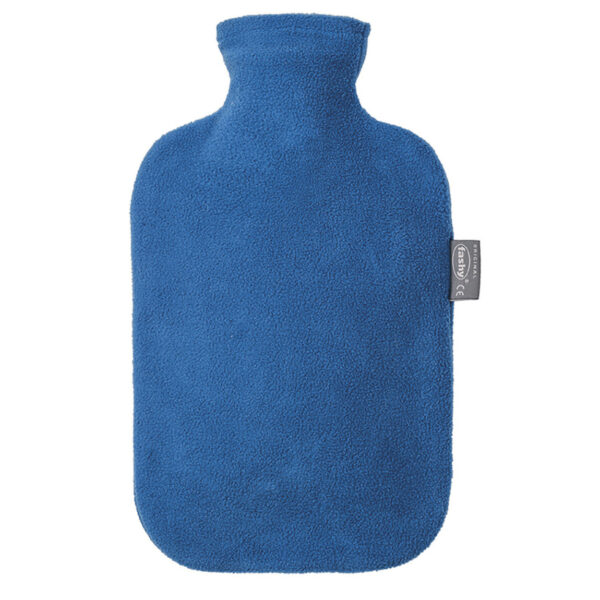 Kruik met fleece hoes blauw 2 liter