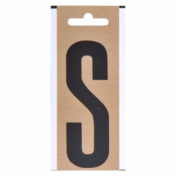 Letter sticker S zwart 10 cm