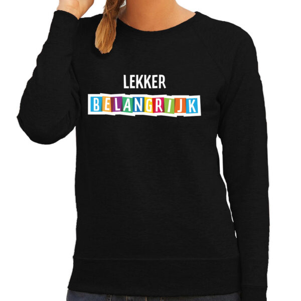 Mafkees fun tekst sweater zwart dames