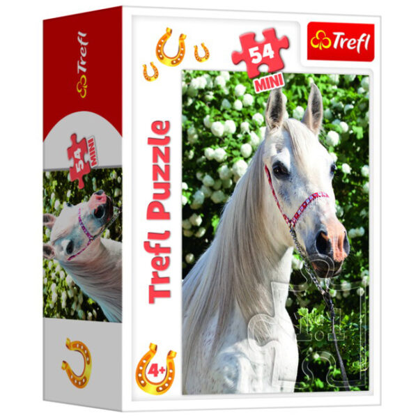 Mini Puzzel wit paard 54 stukjes