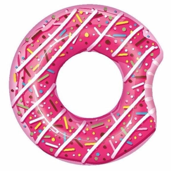 Opblaasbare roze donut 107 cm