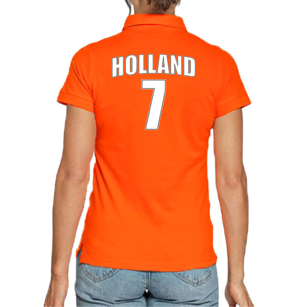 Oranje supporter poloshirt met rugnummer 7 - Holland / Nederland fan shirt voor dames