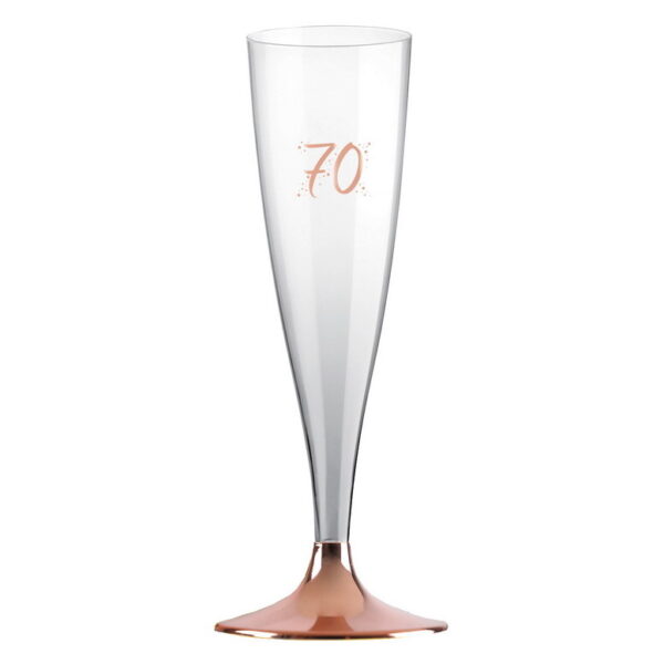 Party Proost glas 70 jaar rosé 6 stuks